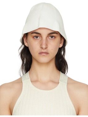 Dion Lee Cream Knit Bucket Hat